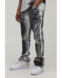 BoohooMAN - Skinny Stack Flare Heavy Washed Jeans - Lyst