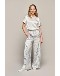 Mart Visser - Aiden Print Broek Wit / Navy - Lyst