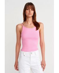 Dilvin - Ribbed Sleeveless Slim Fit Blouse - Lyst