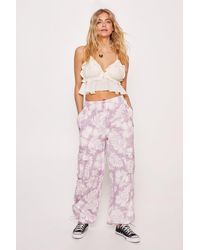 Nasty Gal - Floral Print Pocket Detail Cargo Pants - Lyst