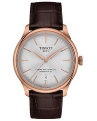 Tissot - Chemin Des Tourelles Powermatic 80 Watch T1398073603100 Leather - Lyst