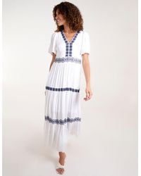 Blue Vanilla - Embroidered Tiered Maxi Dress - Lyst