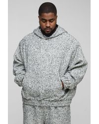 BoohooMAN - Plus Boucle Boxy Oversized Hoodie - Lyst