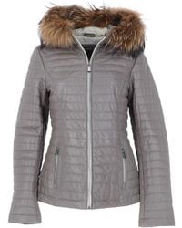 Ashwood Leather - 'Venezia' Fur Trim Hooded Real Jacket - Lyst