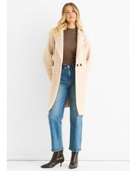Gini London - Shearling Mid Length Double Breasted Jacket - Lyst
