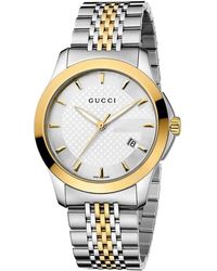 Gucci - Ya126409 G-Timeless Tweekleurig Herenhorloge - Lyst