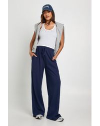 Boohoo - Maternity Basic Rib Wide Leg Trouser - Lyst