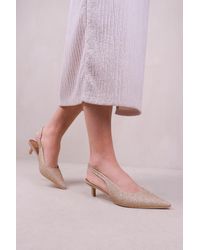 Where's That From - 'New' Form Low Kitten Heels With Pointed Toe & Elastic Slingback - Lyst