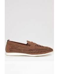 Threadbare - Faux Suede Woven Loafers - Lyst