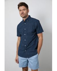 MAINE - Floral Print Short Sleeve Shirt Cotton - Lyst