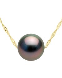 Ateliers Saint Germain - Necklace Real Cultured Tahiti Pearl Passing Through Round 9-10 Mm - Lyst