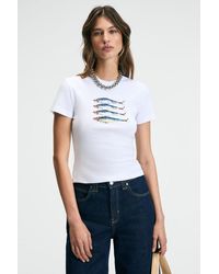 Grimelange - Printed Crop Crew Neck T-Shirt - Lyst