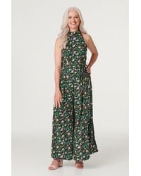 Izabel London - Ditsy Floral High Neck Jumpsuit - Lyst