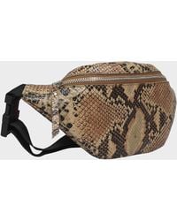 Assots London - 'noah' Tan Python Snake Leather Bum Belt Bag - Lyst