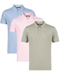 French Connection - 3 Pack Cotton Short Sleeve Polo Shirts - Lyst