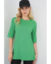 Bigdart - Textured Crew Neck Short Sleeve T-Shirt - Lyst