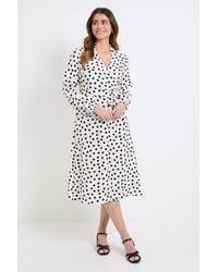 Wallis - Floral Wrap Midi Dress - Lyst