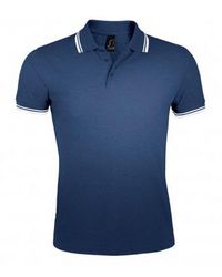Sol's - Pasadena Tipped Short Sleeve Pique Polo Shirt (French/ - Lyst