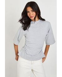 Boohoo - Cinched Waist Half Sleeve T-Shirt - Lyst