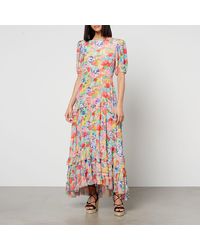 RIXO London - Dames Shireen Midi Dress In Floral - Lyst