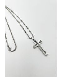 SVNX - Hollow Cross Pendant Necklace - Lyst