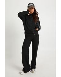 Boohoo - Cable Knit Zip Through High Neck Jumper And Straight Leg Trouser Co-Ord - Lyst