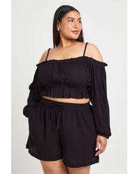 Boohoo - Plus Textured Beach Short - Lyst