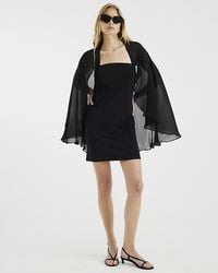 River Island - Mini Dress Pleated Cape Square Neck - Lyst