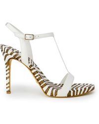 Guess - Leren Stiletto Sandalen Met Gesp/strik Detail - Lyst