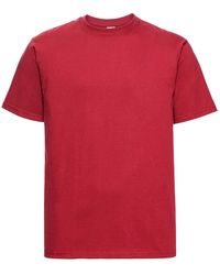 Russell - Russell Klassiek Gekamd Katoen Zwaargewicht T-shirt (klassiek Rood) - Lyst