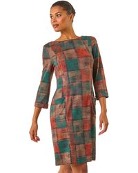 Roman - Patchwork Print Shift Pocket Dress - Lyst