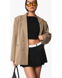 Boohoo - Contrast Waistband Box Pleat Skort - Lyst