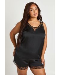 Boohoo - Plus Scallop Lace Edge Cami Top - Lyst