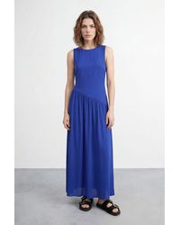 Warehouse - Petite Plain Dropped Waist Chiffon Tiered Maxi Dress - Lyst