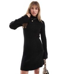 Miss Selfridge - Funnel Neck Knit Swing Mini Dress - Lyst