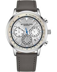 Stuhrling - Monaco Chronograph With Tachymeter Quartz 3986L 44Mm Watch - Lyst
