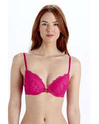 Pretty Polly - Lace Plunge Push-Up Bra - Lyst