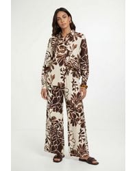 Wallis - Floral Print Wide Leg Trouser Coord - Lyst