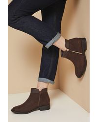 Good for the Sole - Wide Fit Mira Material Mix Zip Low Heel Ankle Boots - Lyst