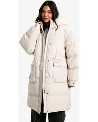 Boohoo - Premium Faux Fur Trim Parka - Lyst