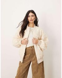 ARRANGE - Textured Oversized Bomber Jacket - Lyst