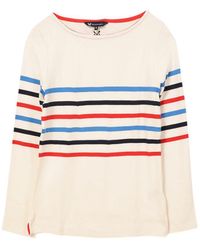 Crew - Long Sleeve Striped Cotton Top - Lyst