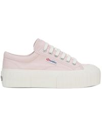 Superga - Ladies 2631 Stripe Platform Trainers (Pinkish/Avorio) - Lyst
