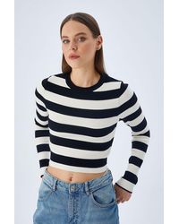 MixRay - Gestreifter Strickpullover - Lyst