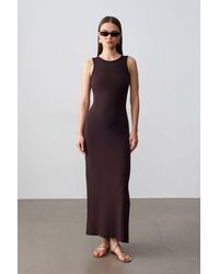 Dilvin - Ribbed Sleeveless Bodycon Maxi Dress - Lyst