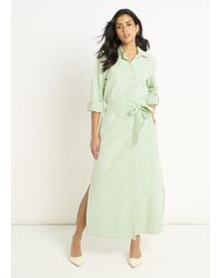 Gini London - Long Sleeves Seersucker Stripe Shirt Dress - Lyst