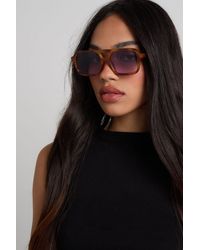 Boohoo - Chunky Framed Coloured Lens Aviator Sunglasses - Lyst