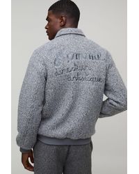 BoohooMAN - Regular Fit Seam Detail Melton Collared Bomber Jacket - Lyst
