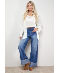 Oasis - Denim Turnup Straight Leg Jean - Lyst