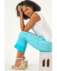 Roman - Abstract Print Seam Stretch Trouser - Lyst